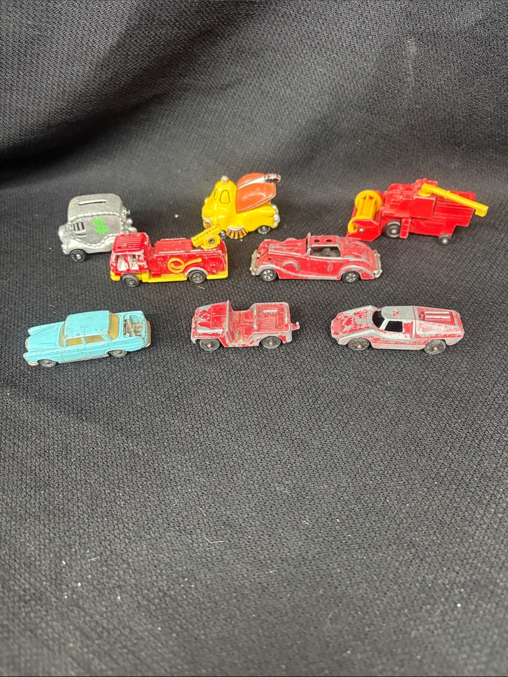 Assorted Mini Toy Cars and Vehicles - Red, Yellow, Blue